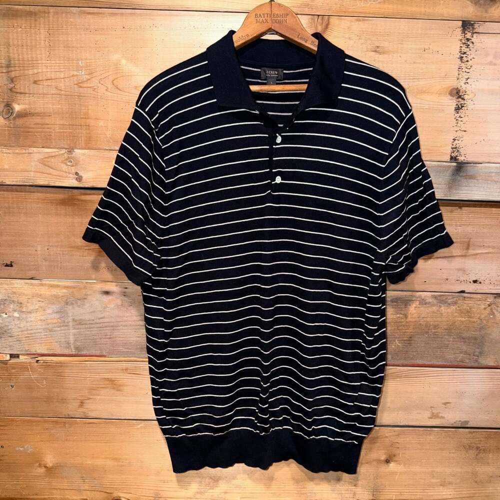 J.Crew Pima Cotton Short-Sleeve Sweater-Polo in Stripe